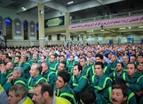 عکس/ حضور کارگران شهرداری در دیدار امروز رهبری