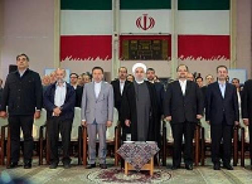 عکس/حضور روحانی درمراسم ملی قدردانی ازکارگران