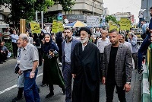 عکس/سیدهادی خامنه‌ای در راهپیمایی قدس