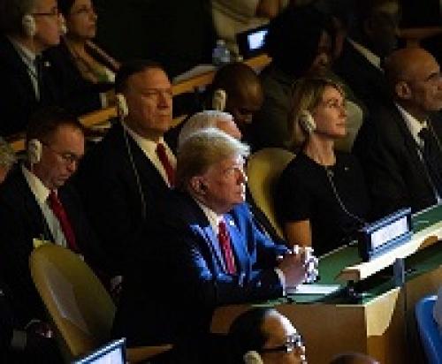 عکس/حضورسرزده ترامپ درنشست فوق‌العاده سازمان ملل