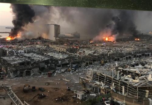 تصویر هوایی بهت آور ازمحل انفجار بیروت