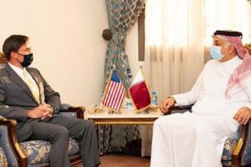 وزیر دفاع آمریکا وارد قطر شد«مارک اسپر» وزیر دفاع آمریکا در یک سفر رسمی وارد دوحه شد و با همتای قطری خود دیدار کرد.