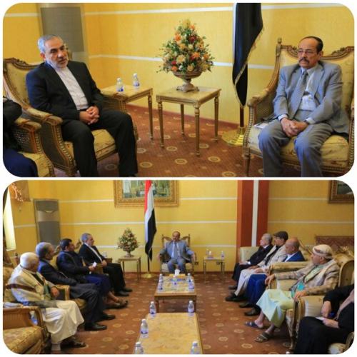 دیدار سفیر ایران در صنعا با رئیس مجلس یمن