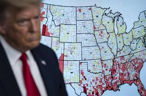 گزارش فارین پالیسی از فاجعه کرونا در آمریکا/بی‌کفایتی ترامپ سراسر آمریکا را قرمز کرده است