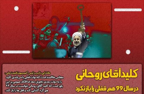 کلید آقای روحانی در سال ۹۹ هم قفلی را باز نکرد