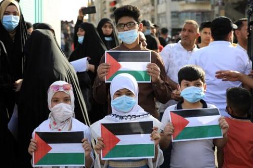  حضور عراقی‌ها در مرز اردن برای حمایت از فلسطین +تصاویر