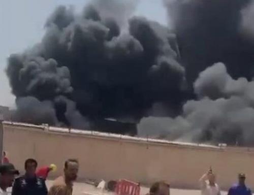 آتش سوزی در شرکت نفت جنوب عراق در بصره 