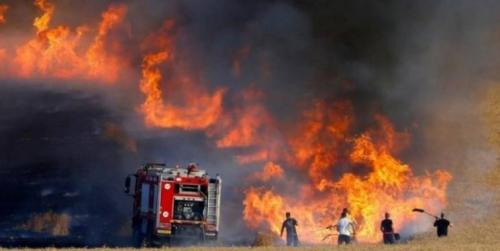  چهار آتش‌سوزی در شهرک‌های صهیونیستی اطراف غزه+فیلم 