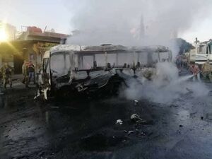 اولین تصاویر از انفجار اتوبوس در دمشق اولین تصاویر از انفجار اتوبوس در دمشق