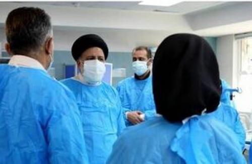  بازدید رئیس‌جمهور از بخش کرونای بیمارستان امام خمینی (ره)