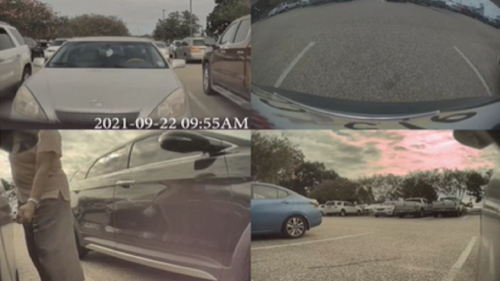 ضبط تصویر عقده گشایی یک زن توسط خودروی تسلا 