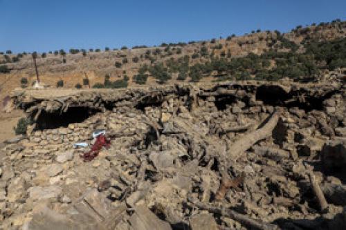 تخریب روستای "سرشط" در پی زلزله