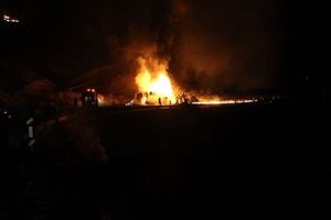  آتش‌سوزی تانکر حامل سوخت در اطراف سنندج ۲ کشته و ۶ زخمی برجا گذاشت