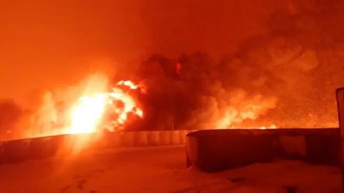 آتش سوزی در خط لوله نفت در قهرمان مرعش ترکیه