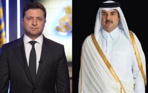  گفت‌وگوی رئیس‌جمهور اوکراین و امیر قطر
