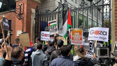 برگزاری تجمع اعتراضی مقابل سفارت رژیم صهیونیستی در لندن