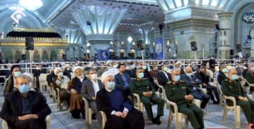 عکس/ روحانی و لاریجانی در مراسم ارتحال امام