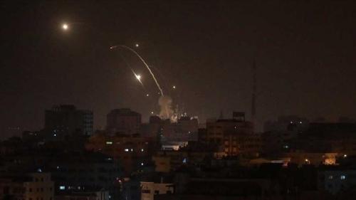  فیلم/ شلیک راکت از نوار غزه به عسقلان
