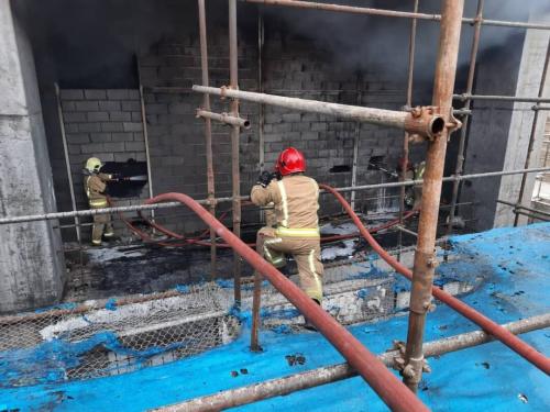 آتش‌سوزی ساختمان نیمه‌کاره در غرب تهران