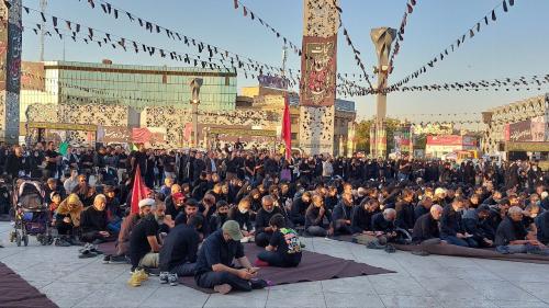  فیلم/ آغاز مراسم اربعین تهران در میدان امام حسین(ع)