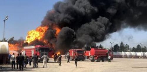  آتش سوزی در یک پالایشگاه اربیل عراق 