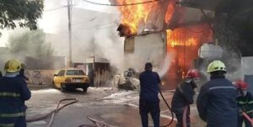  آتش‌سوزی گسترده در بغداد +فیلم
