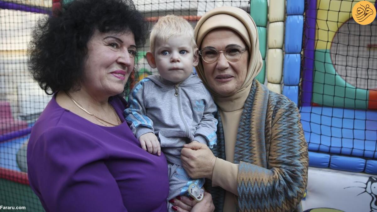 دیدار همسر اردوغان با کودکان یتیم اوکراینی 