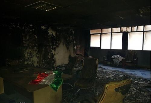 دفتر بسیج دانشجویی دانشگاه شریف در آتش سوخت 