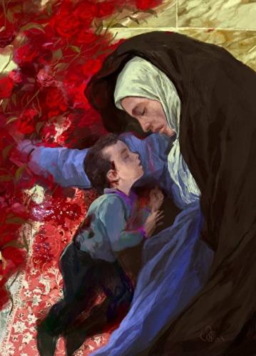 نقاشی تازه حسن روح‌الامین با عنوان از خون جوانان وطن لاله دمیده