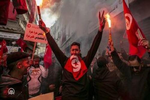 تظاهرات ضددولتی تونسی‌ها با طعم حمایت از فلسطین+عکس