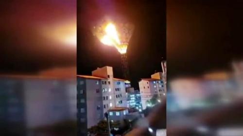 آتش گرفتن یک بالون تفریحی در برزیل! 