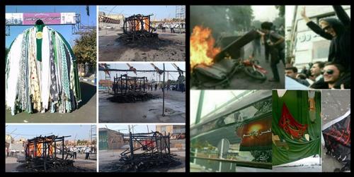  حمله آشوبگران به نمادهای مذهبی و فرهنگی+فیلم 