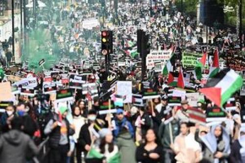 تظاهرات فعالان و حامیان ملت فلسطین در لندن+ فیلم