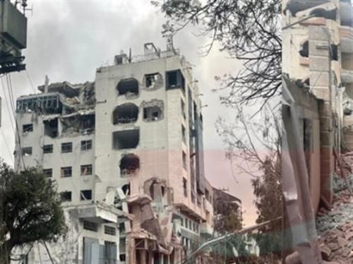 حمله صهیونیست‌ها به دفتر شبکه العالم در غزه 