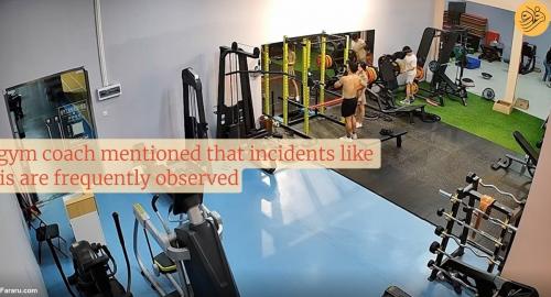 ویدئو/سقوط وحشتناک دستگاه ورزشی روی زن جوان