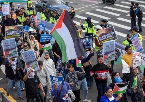 تظاهرات حمایت از مردم مظلوم غزه در سئول
