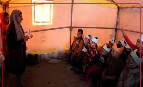 فیلم/ مدرسه‌ای از جنس چادر برای کودکان غزه