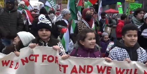  کودکان نیویورک با مردم غزه یکصدا شدند+فیلم 