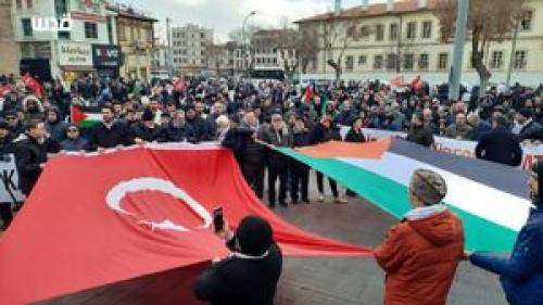 فیلم/ تظاهرات حمایت از فلسطین و غزه در ترکیه