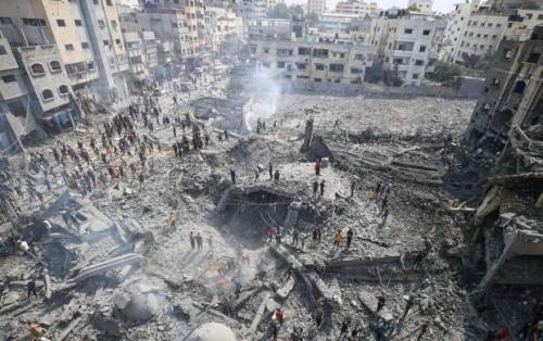 لحظه انهدام دانشگاه فلسطین در غزه