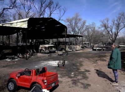 آتش سوزی مهیب در تگزاس آمریکا 