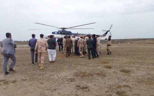 بازدید هوایی رئیس‌جمهور از مناطق سیل‌زده دشتیاری