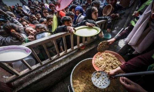 عکس/ صف دریافت غذا در غزه