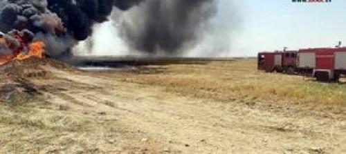 آتش سوزی در خط انتقال نفت غرب سوریه