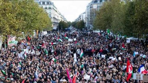 تظاهرات مردم فرانسه برای حذف رژیم صهیونیستی