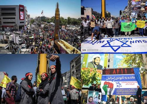 سیلی سخت ایرانی‌ها به اسرائیل/ شعارنویسی مردم روی موشک‌های سپاه/ شمارش معکوس برای نابودی صهیونیسم