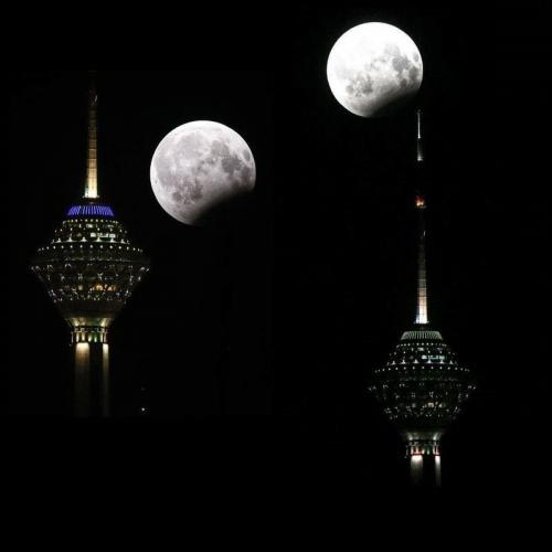  تصویری دیدنی از ماه‌ گرفتگی شب گذشته تهران/عکس