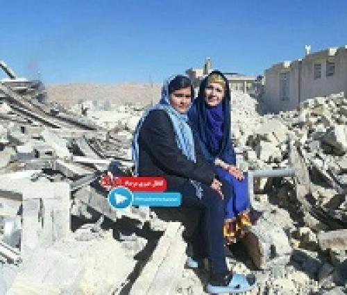  عکس/ خاله شادونه در مناطق زلزله زده دالاهو