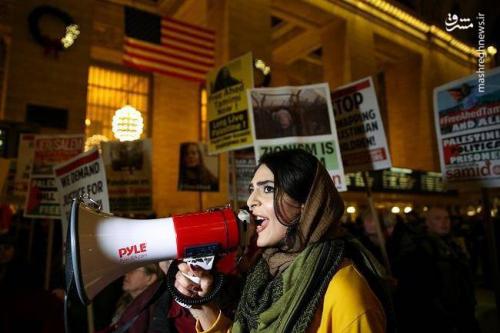  عکس/ تظاهرات مردم آمریکا برای دختر فلسطینی