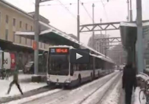  فیلم/ بارش سنگین برف در ژنو